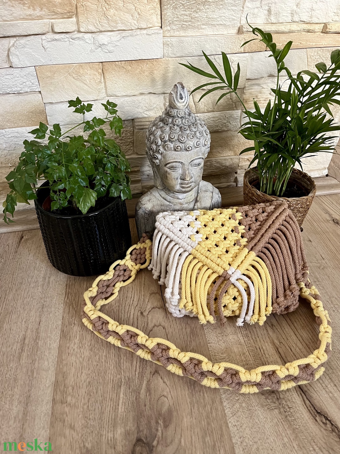 Rainbow makramé táska - táska & tok - kézitáska & válltáska - válltáska - Meska.hu