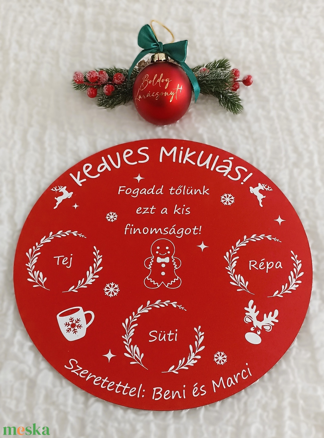 Mikulásváró tálca - karácsony - mikulás - mikulás ajándékok - Meska.hu
