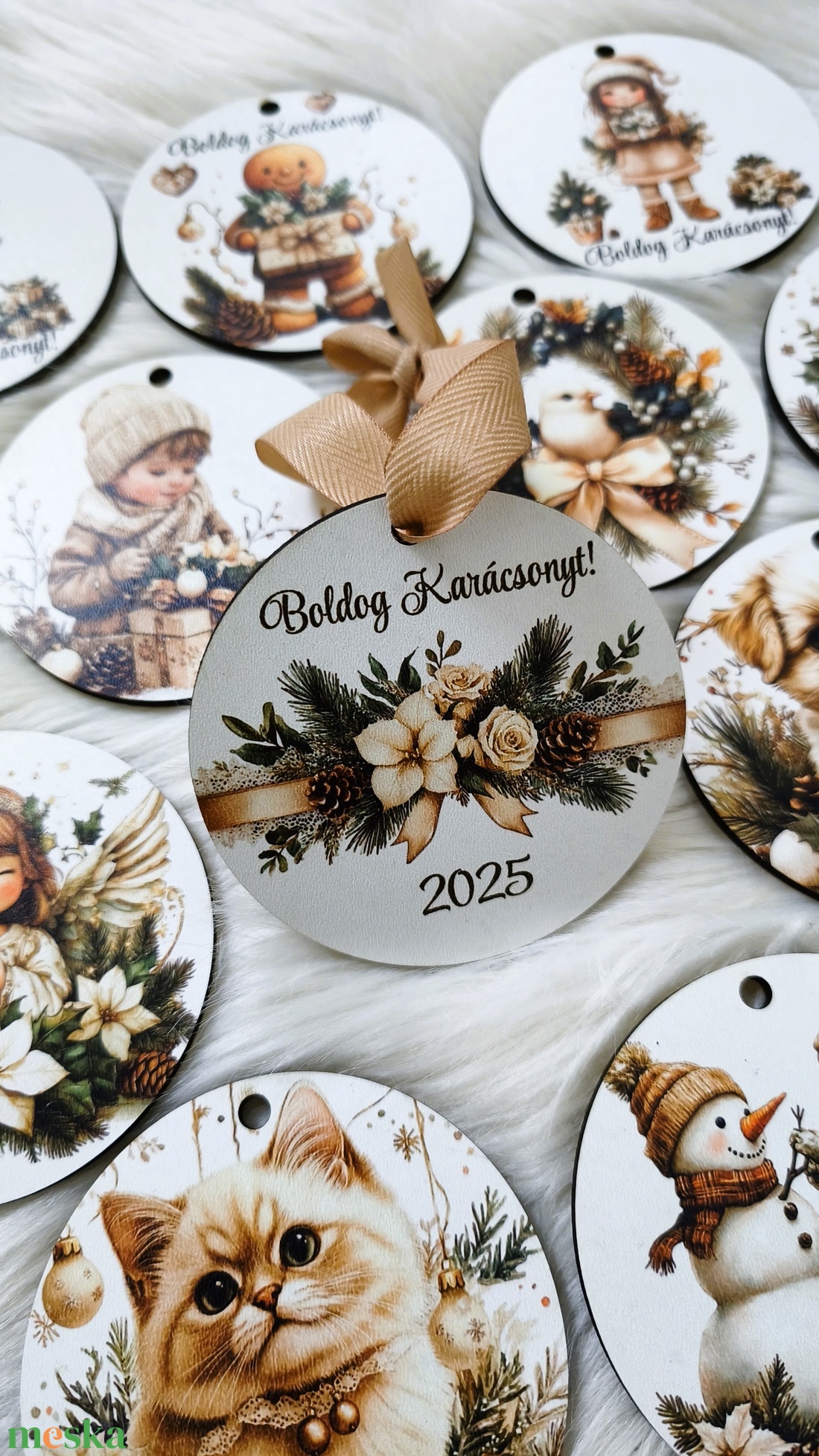Állatos karácsonyfadíszek vintage stílusban - karácsony - karácsonyi lakásdekoráció - karácsonyfadíszek - Meska.hu