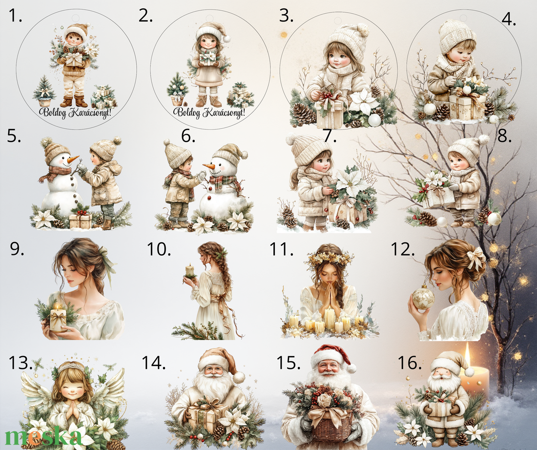 Színes karácsonyfadíszek vintage stílusban - karácsony - karácsonyi lakásdekoráció - karácsonyfadíszek - Meska.hu
