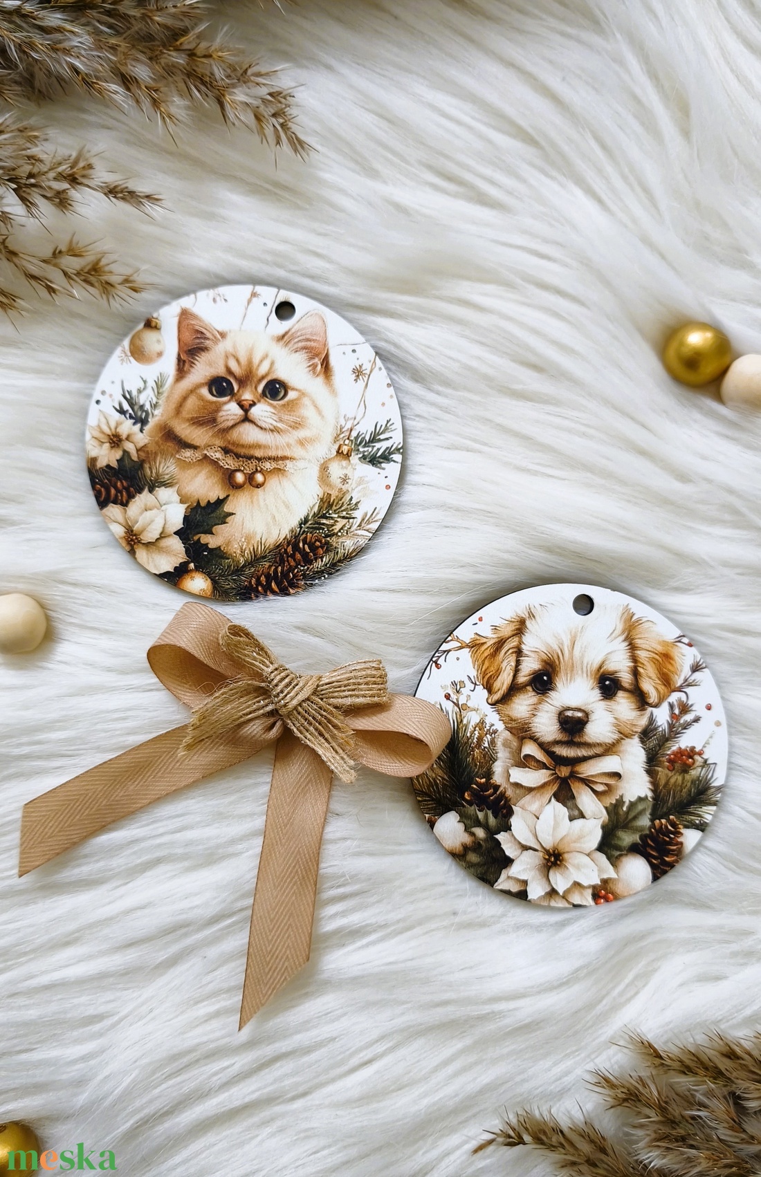 Állatos karácsonyfadíszek vintage stílusban - karácsony - karácsonyi lakásdekoráció - karácsonyfadíszek - Meska.hu