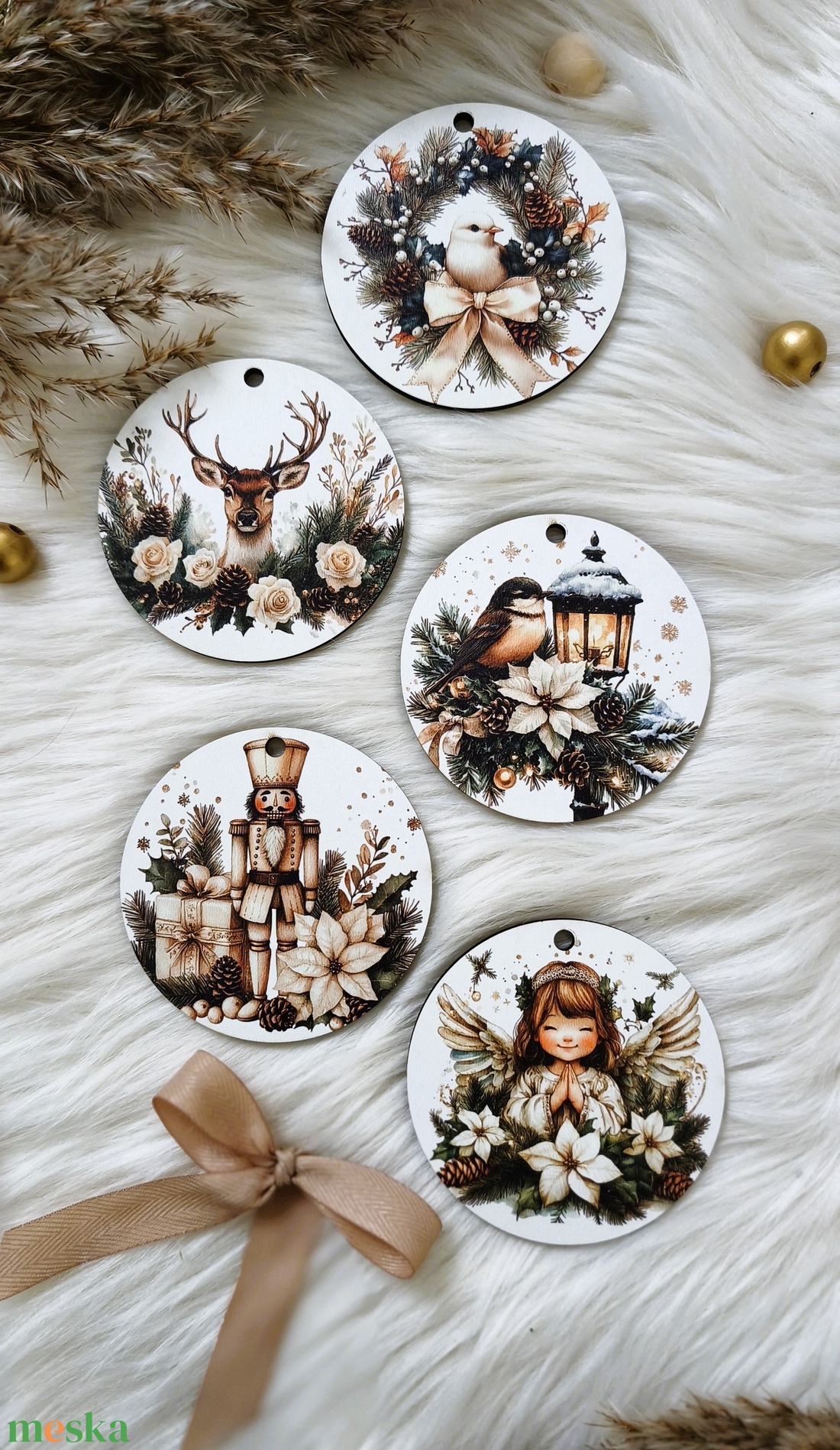 Színes karácsonyfadíszek vintage stílusban - karácsony - karácsonyi lakásdekoráció - karácsonyfadíszek - Meska.hu