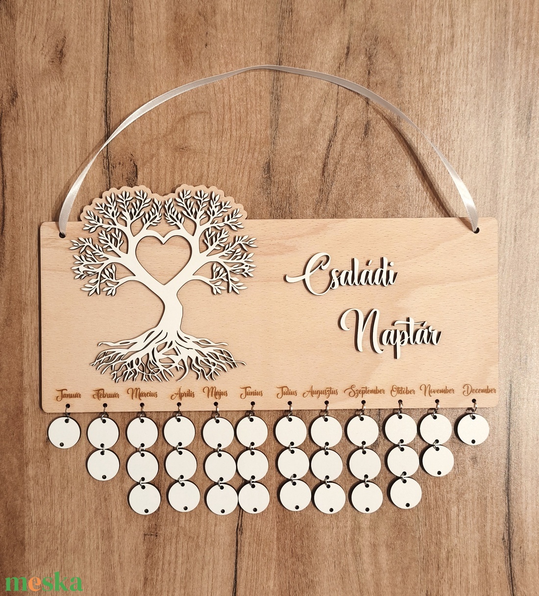 Családi naptár - életfa - otthon & életmód - dekoráció - fali és függő dekoráció - falinaptár & öröknaptár - Meska.hu