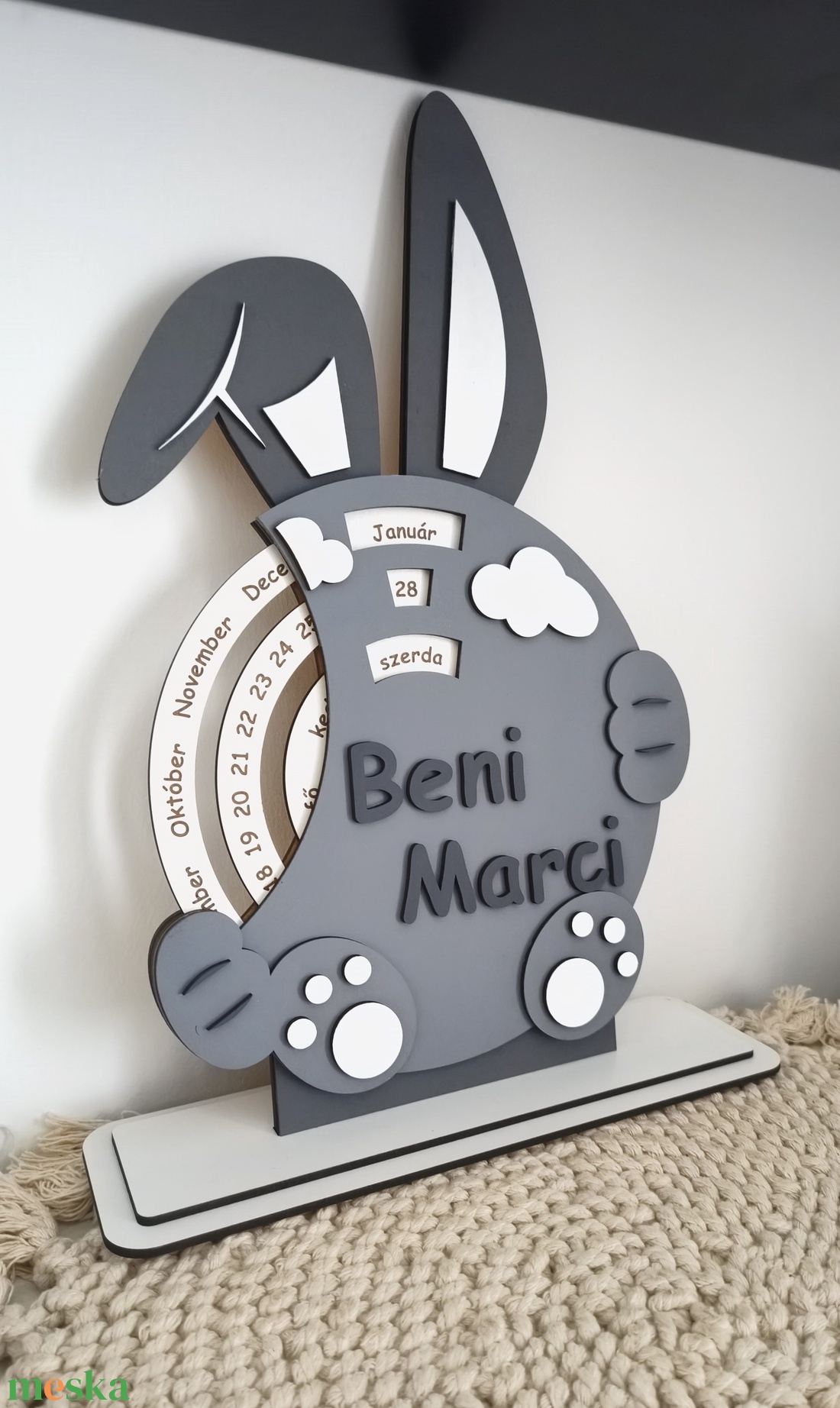 Öröknaptár gyerekeknek (nyuszi) - otthon & életmód - dekoráció - fali és függő dekoráció - falinaptár & öröknaptár - Meska.hu