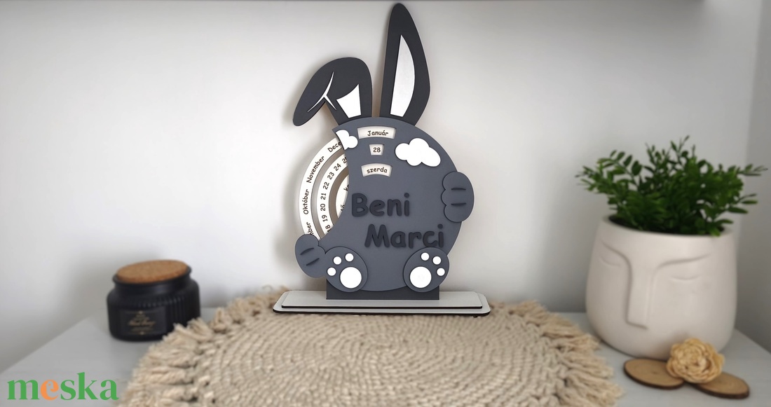 Öröknaptár gyerekeknek (nyuszi) - otthon & életmód - dekoráció - fali és függő dekoráció - falinaptár & öröknaptár - Meska.hu