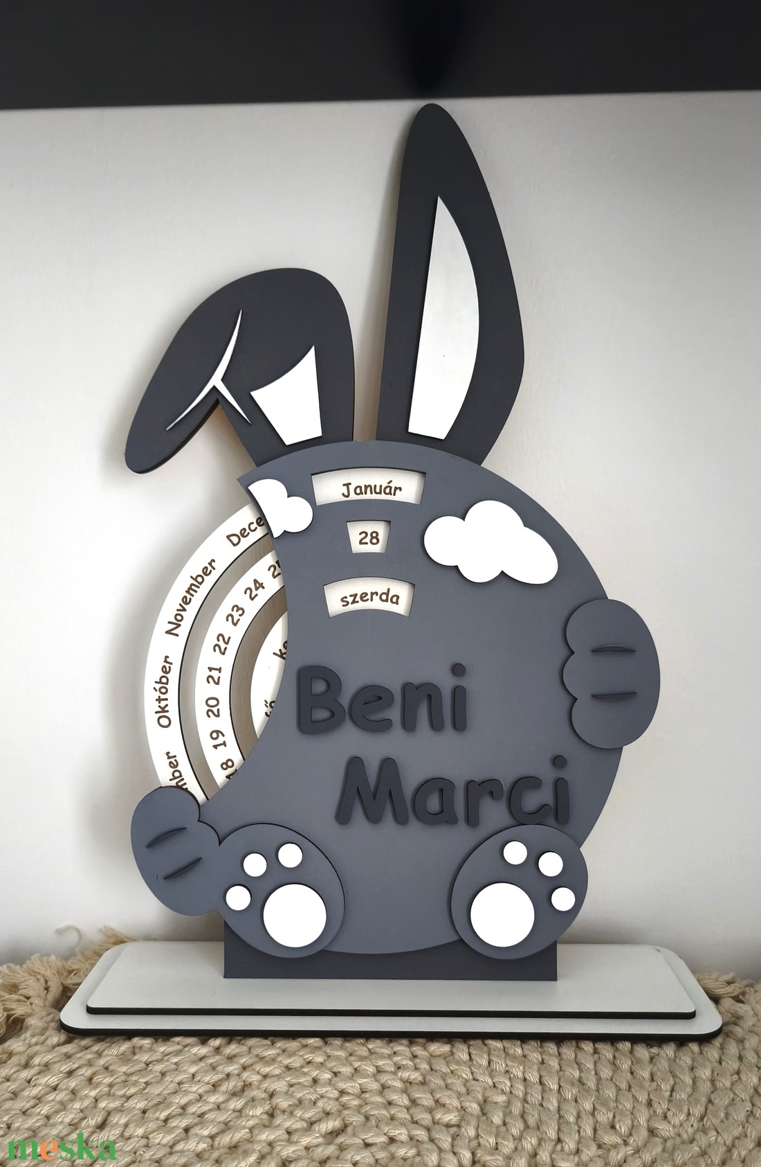 Öröknaptár gyerekeknek (nyuszi) - otthon & életmód - dekoráció - fali és függő dekoráció - falinaptár & öröknaptár - Meska.hu