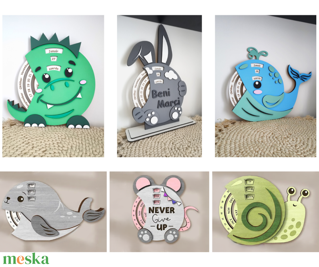 Öröknaptár gyerekeknek (bálna) - otthon & életmód - dekoráció - fali és függő dekoráció - falinaptár & öröknaptár - Meska.hu