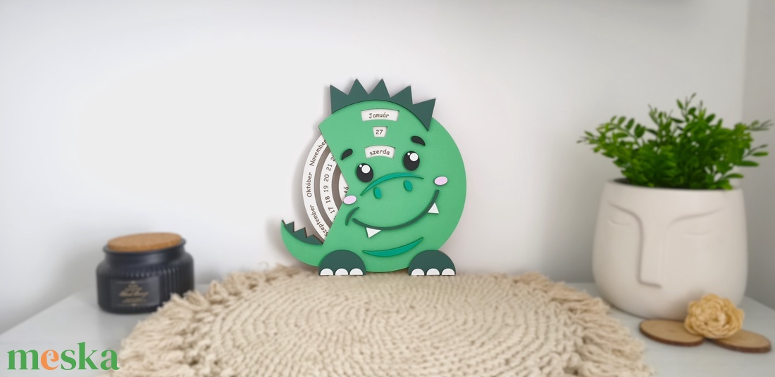 Öröknaptár gyerekeknek (dínó) - otthon & életmód - dekoráció - fali és függő dekoráció - falinaptár & öröknaptár - Meska.hu