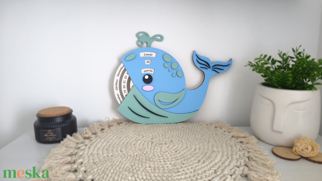 Öröknaptár gyerekeknek (bálna) - otthon & életmód - dekoráció - fali és függő dekoráció - falinaptár & öröknaptár - Meska.hu