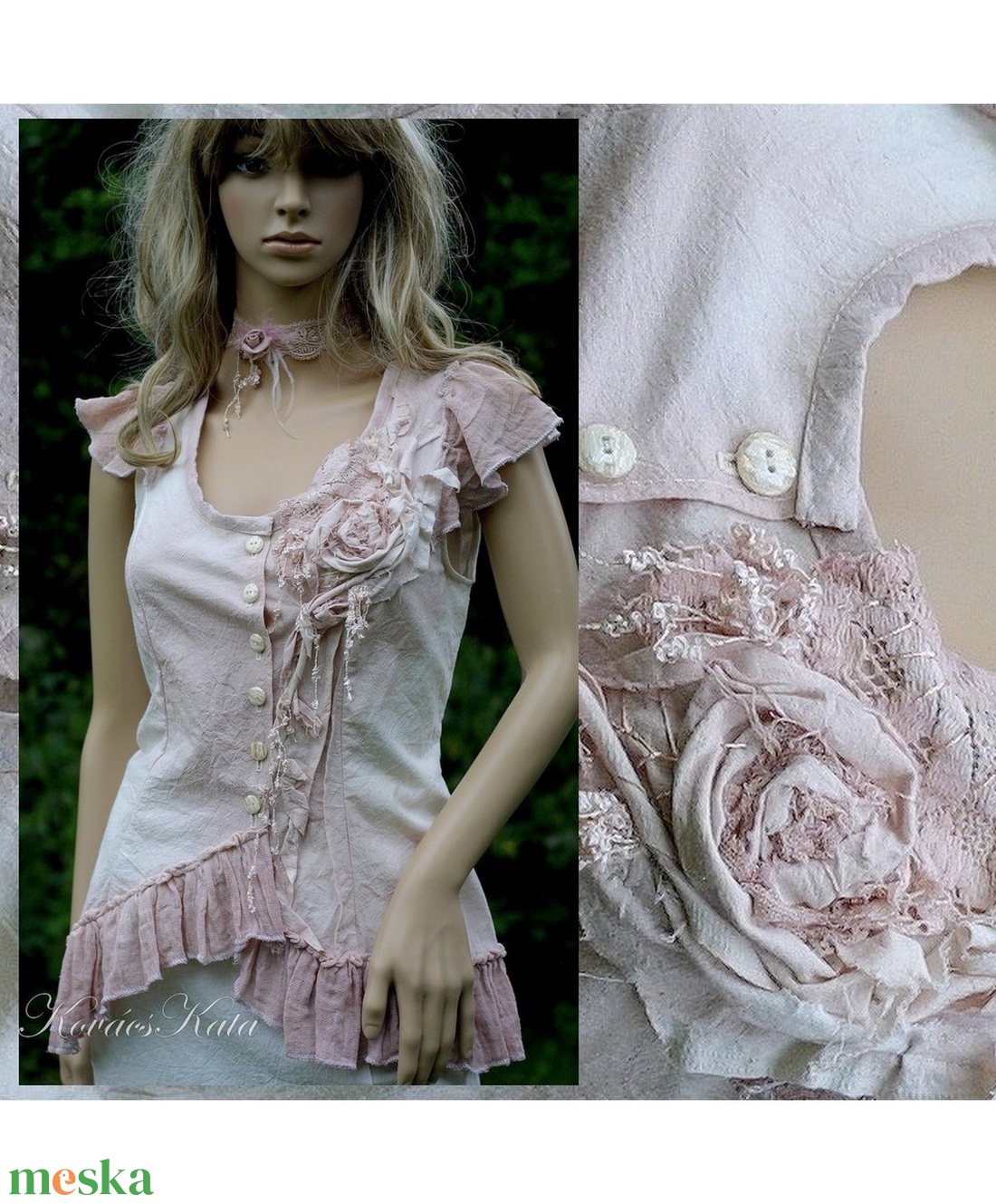 LENKE - shabby chic design blúz - ruha & divat - női ruha - blúz - Meska.hu LENKE - shabby chic design blúz - ruha & divat - női ruha - blúz - Meska.hu
