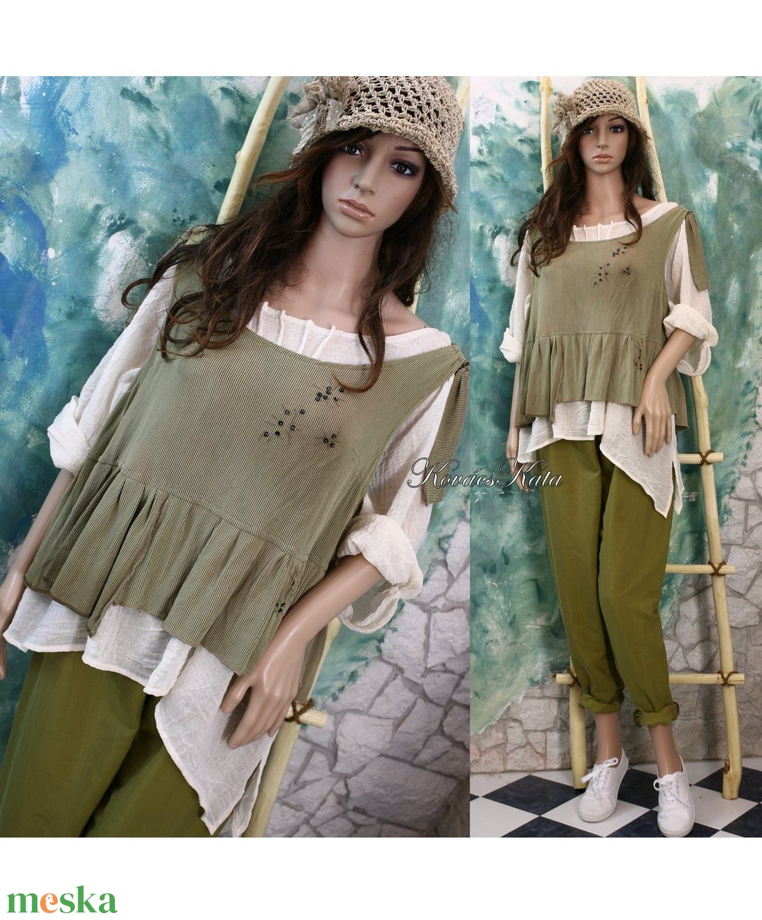 IMOLA - lagenlook selyem-mellényke - ruha & divat - női ruha - póló, felső - Meska.hu IMOLA - lagenlook selyem-mellényke - ruha & divat - női ruha - póló, felső - Meska.hu