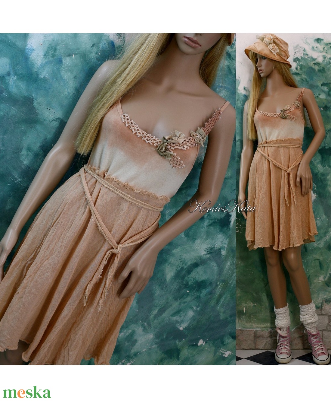 BÖBE-RUHA / barack ombre - shabby chic design ruha - ruha & divat - női ruha - ruha - Meska.hu