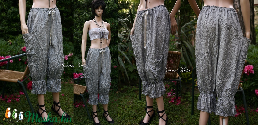 PILLE-NADRÁG - gyűrt selyem design nadrág ELVIRA - ruha & divat - női ruha - nadrág - Meska.hu PILLE-NADRÁG - gyűrt selyem design nadrág ELVIRA - ruha & divat - női ruha - nadrág - Meska.hu