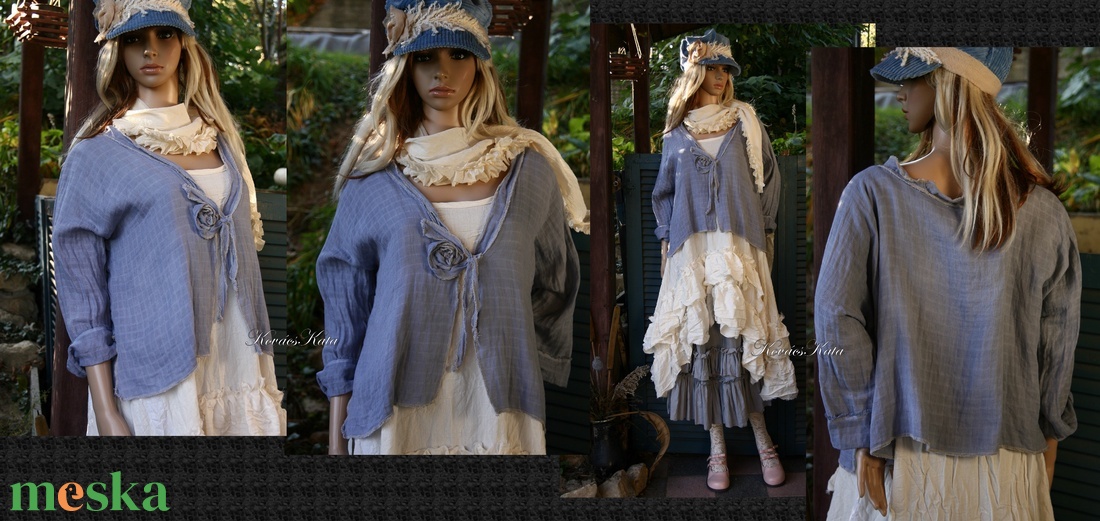 ÉVI - lagenlook nyári géz-kabátka - ruha & divat - női ruha - bolero - Meska.hu ÉVI - lagenlook nyári géz-kabátka - ruha & divat - női ruha - bolero - Meska.hu