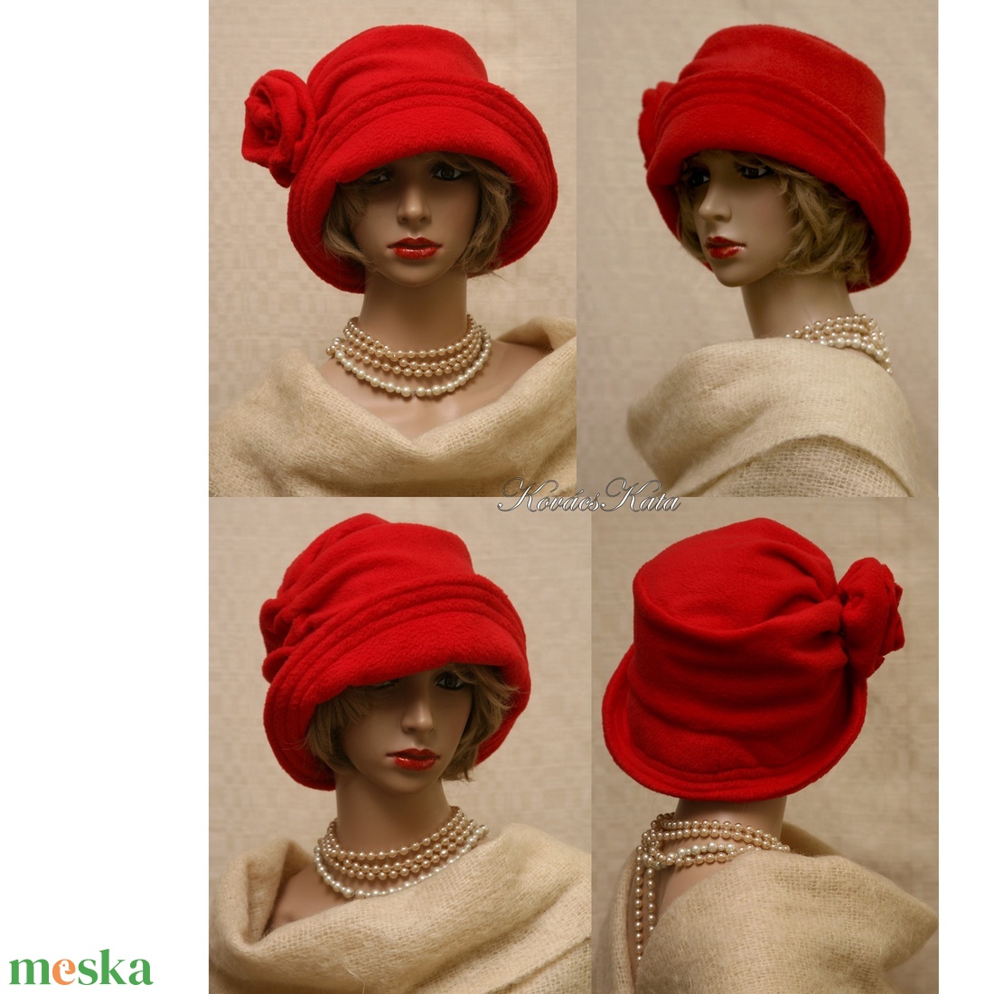 ERNA cloche - polár flapper kalap / piros - ruha & divat - sál, sapka, kendő - kalap - Meska.hu ERNA cloche - polár flapper kalap / piros - ruha & divat - sál, sapka, kendő - kalap - Meska.hu