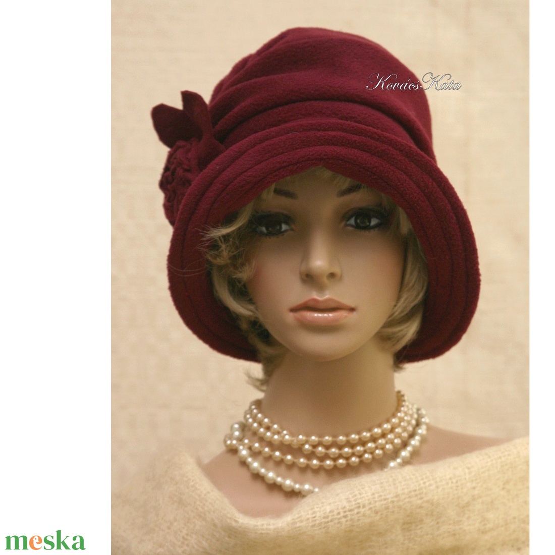 ERNA cloche /cherry - polár flapper kalap - ruha & divat - sál, sapka, kendő - kalap - Meska.hu ERNA cloche /cherry - polár flapper kalap - ruha & divat - sál, sapka, kendő - kalap - Meska.hu