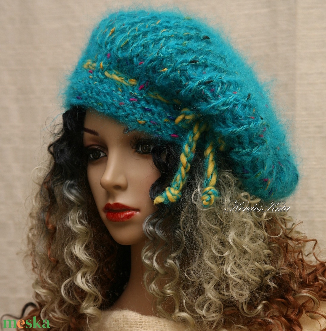 BORBÁLA / türkiz - exkluzív kézzel kötött chunky mohair sapka, barett - ruha & divat - sál, sapka, kendő - sapka - Meska.hu BORBÁLA / türkiz - exkluzív kézzel kötött chunky mohair sapka, barett - ruha & divat - sál, sapka, kendő - sapka - Meska.hu