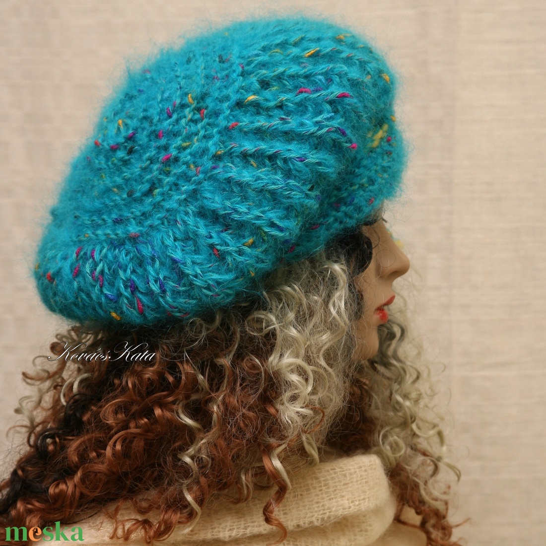 BORBÁLA / türkiz - exkluzív kézzel kötött chunky mohair sapka, barett - ruha & divat - sál, sapka, kendő - sapka - Meska.hu BORBÁLA / türkiz - exkluzív kézzel kötött chunky mohair sapka, barett - ruha & divat - sál, sapka, kendő - sapka - Meska.hu