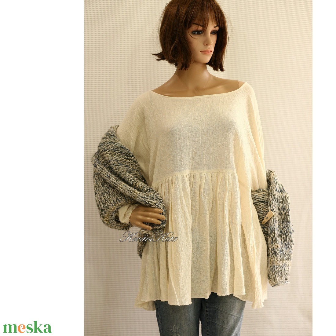 TERESA/natur - babydoll-tunika, kismama ruha - ruha & divat - női ruha - kismamaruha - Meska.hu