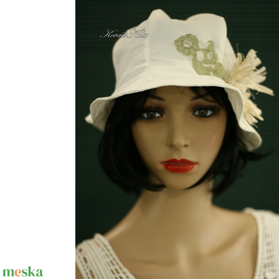 BELLA - romantikus nyári kalap - ruha & divat - sál, sapka, kendő - kalap - Meska.hu