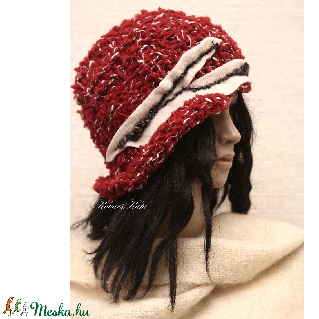 CLOCHE-ART kötött sapka - ruha & divat - sál, sapka, kendő - sapka - Meska.hu