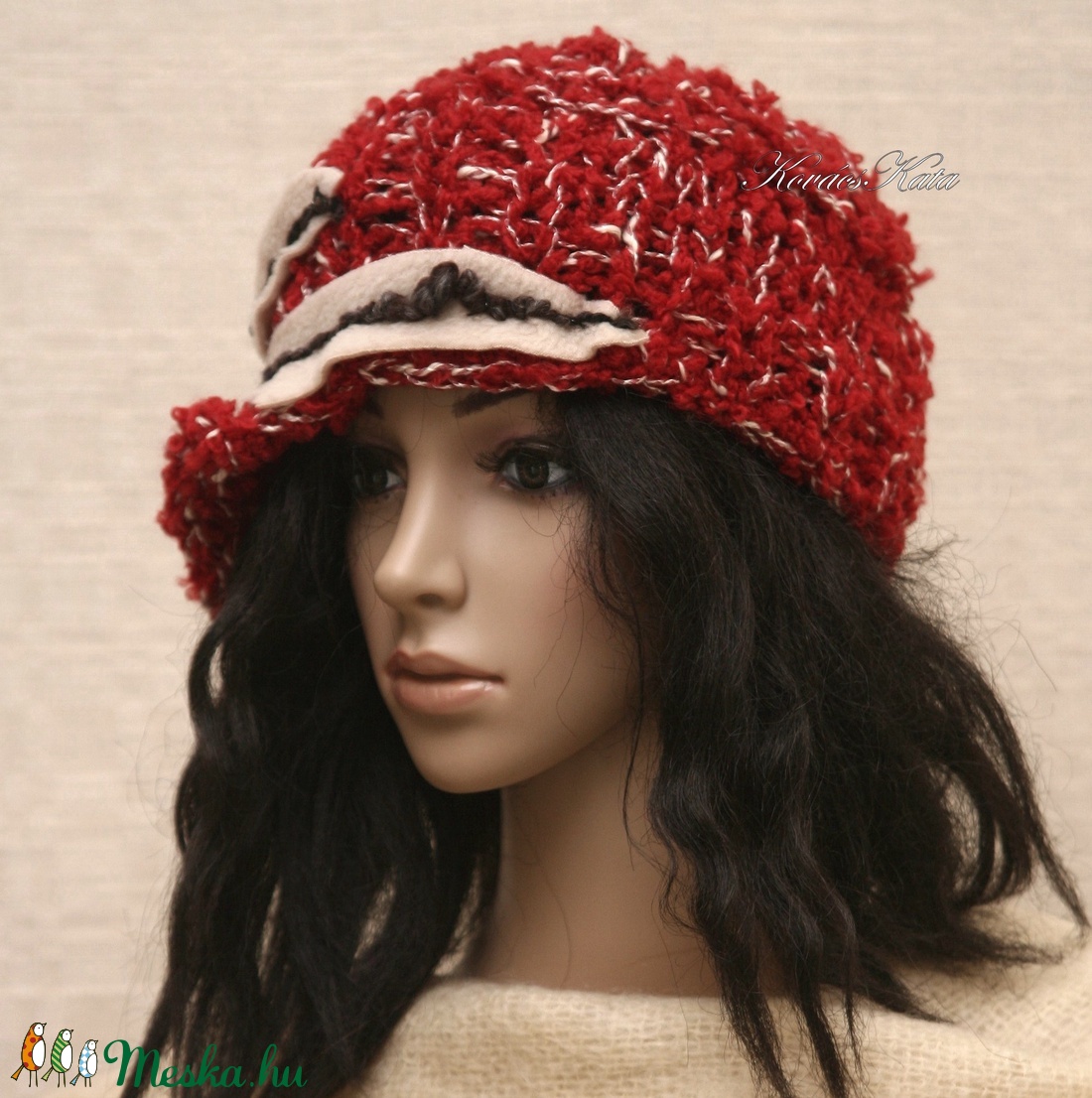 CLOCHE-ART kötött sapka - ruha & divat - sál, sapka, kendő - sapka - Meska.hu