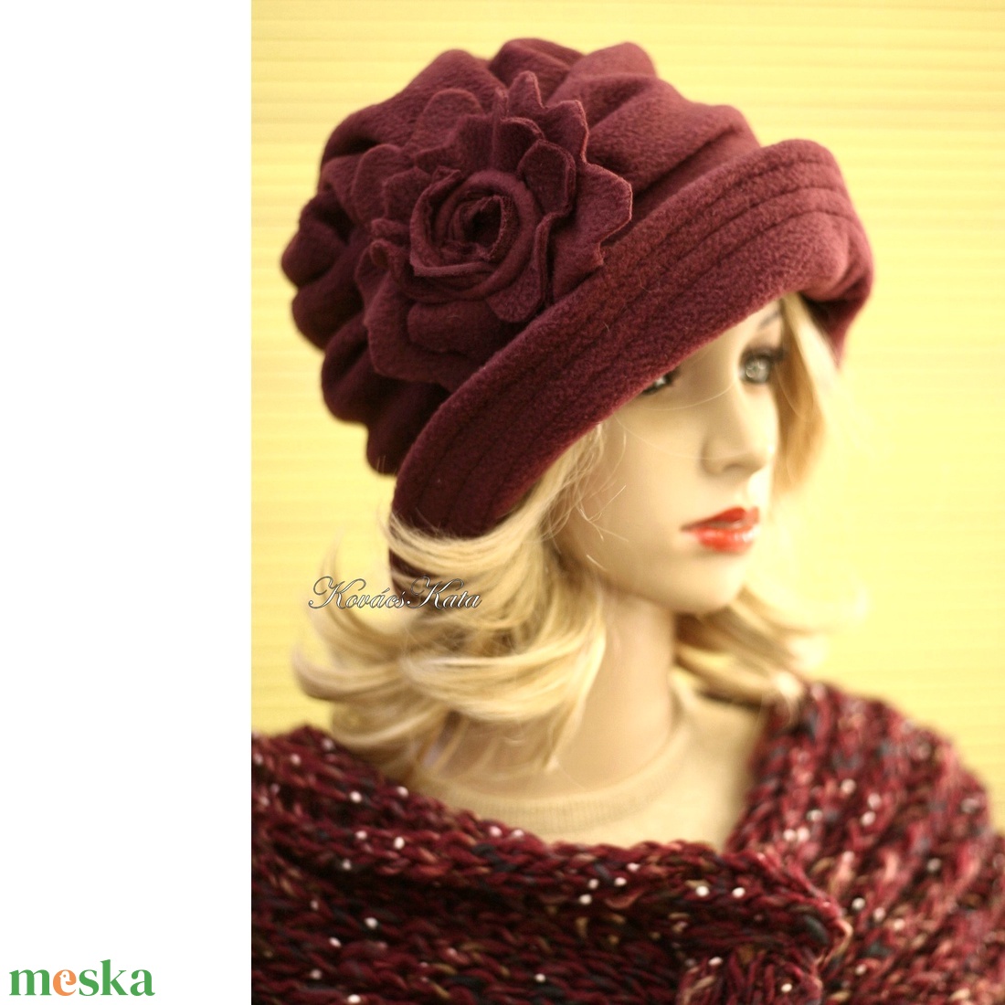 ERNA cloche/marsala - polár flapper kalap - ruha & divat - sál, sapka, kendő - kalap - Meska.hu ERNA cloche/marsala - polár flapper kalap - ruha & divat - sál, sapka, kendő - kalap - Meska.hu