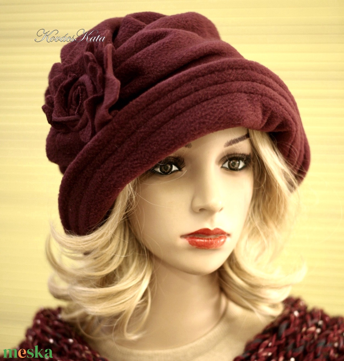 ERNA cloche/marsala - polár flapper kalap - ruha & divat - sál, sapka, kendő - kalap - Meska.hu ERNA cloche/marsala - polár flapper kalap - ruha & divat - sál, sapka, kendő - kalap - Meska.hu