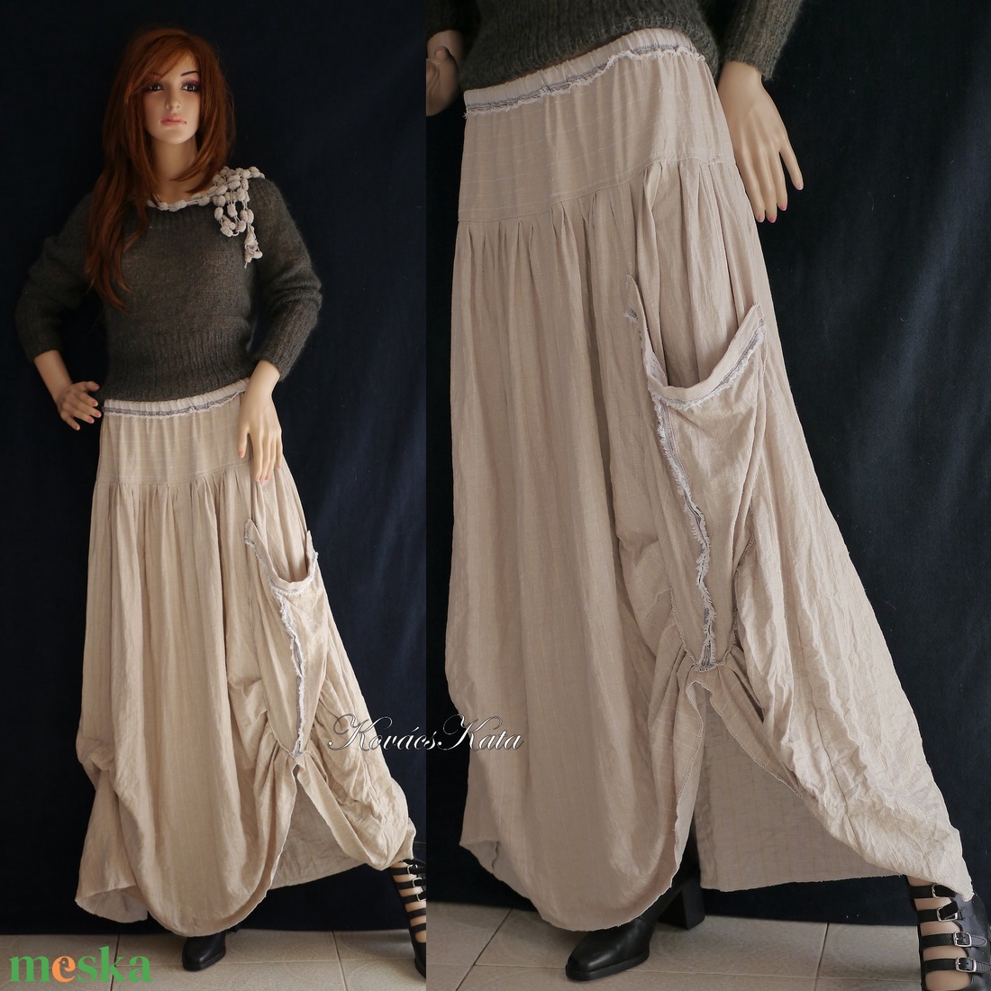 LUCA-SZOKNYA / natúr - lagenlook fashion design - ruha & divat - női ruha - szoknya - Meska.hu LUCA-SZOKNYA / natúr - lagenlook fashion design - ruha & divat - női ruha - szoknya - Meska.hu