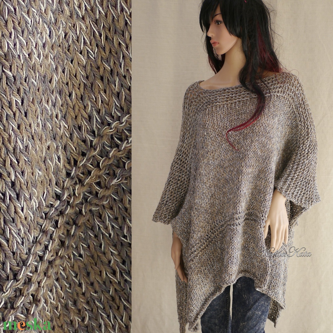 DESIGN-PONCSÓ - kézzel kötött lagenlook fashion BELLE - ruha & divat - női ruha - poncsó - Meska.hu DESIGN-PONCSÓ - kézzel kötött lagenlook fashion BELLE - ruha & divat - női ruha - poncsó - Meska.hu