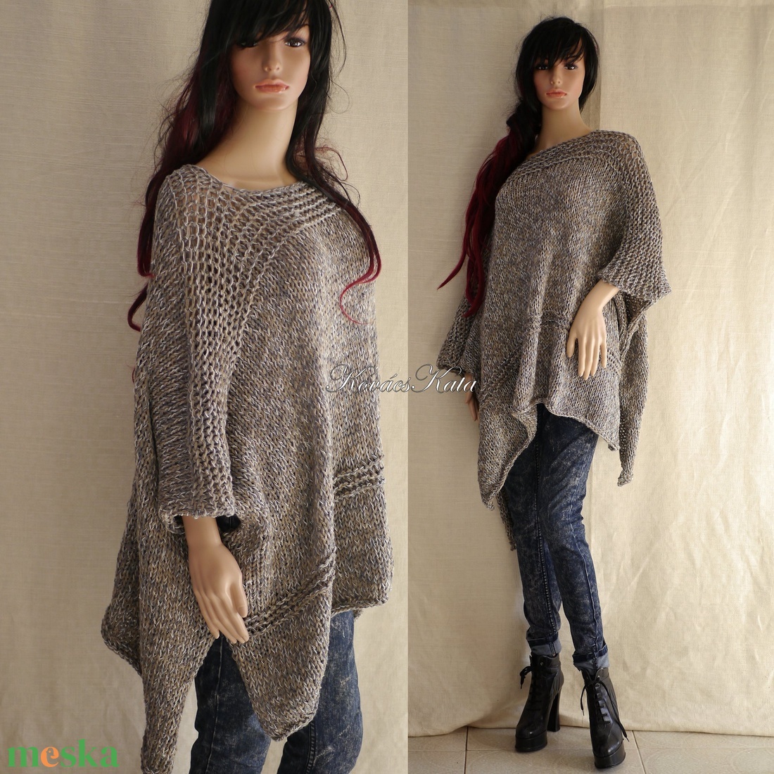 DESIGN-PONCSÓ - kézzel kötött lagenlook fashion BELLE - ruha & divat - női ruha - poncsó - Meska.hu DESIGN-PONCSÓ - kézzel kötött lagenlook fashion BELLE - ruha & divat - női ruha - poncsó - Meska.hu