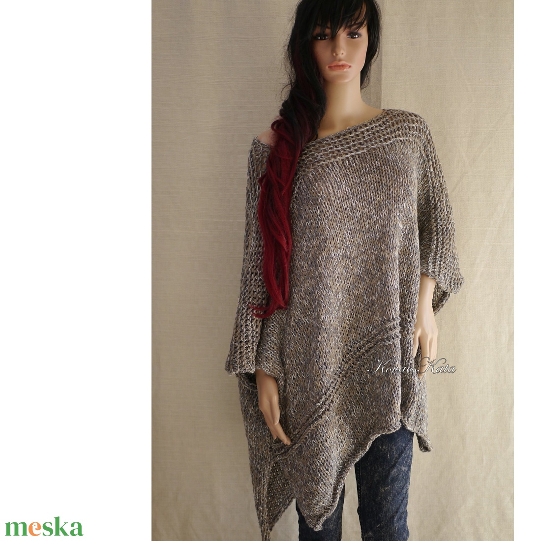 DESIGN-PONCSÓ - kézzel kötött lagenlook fashion BELLE - ruha & divat - női ruha - poncsó - Meska.hu DESIGN-PONCSÓ - kézzel kötött lagenlook fashion BELLE - ruha & divat - női ruha - poncsó - Meska.hu