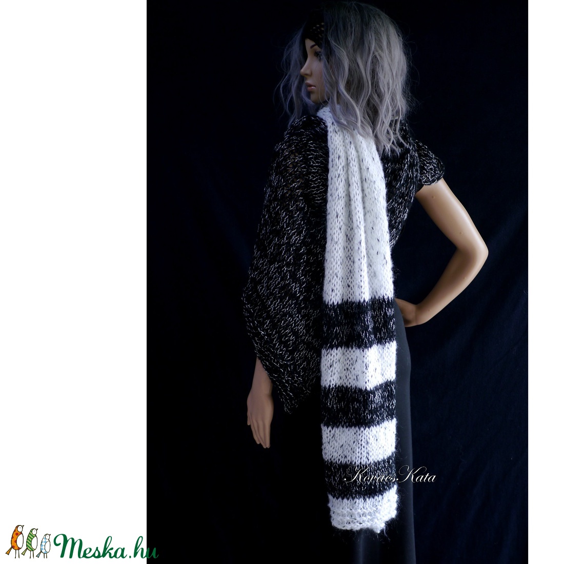 MAXI-STÓLA - extravagáns kézzel kötött mohair sál - ruha & divat - sál, sapka, kendő - stóla - Meska.hu MAXI-STÓLA - extravagáns kézzel kötött mohair sál - ruha & divat - sál, sapka, kendő - stóla - Meska.hu