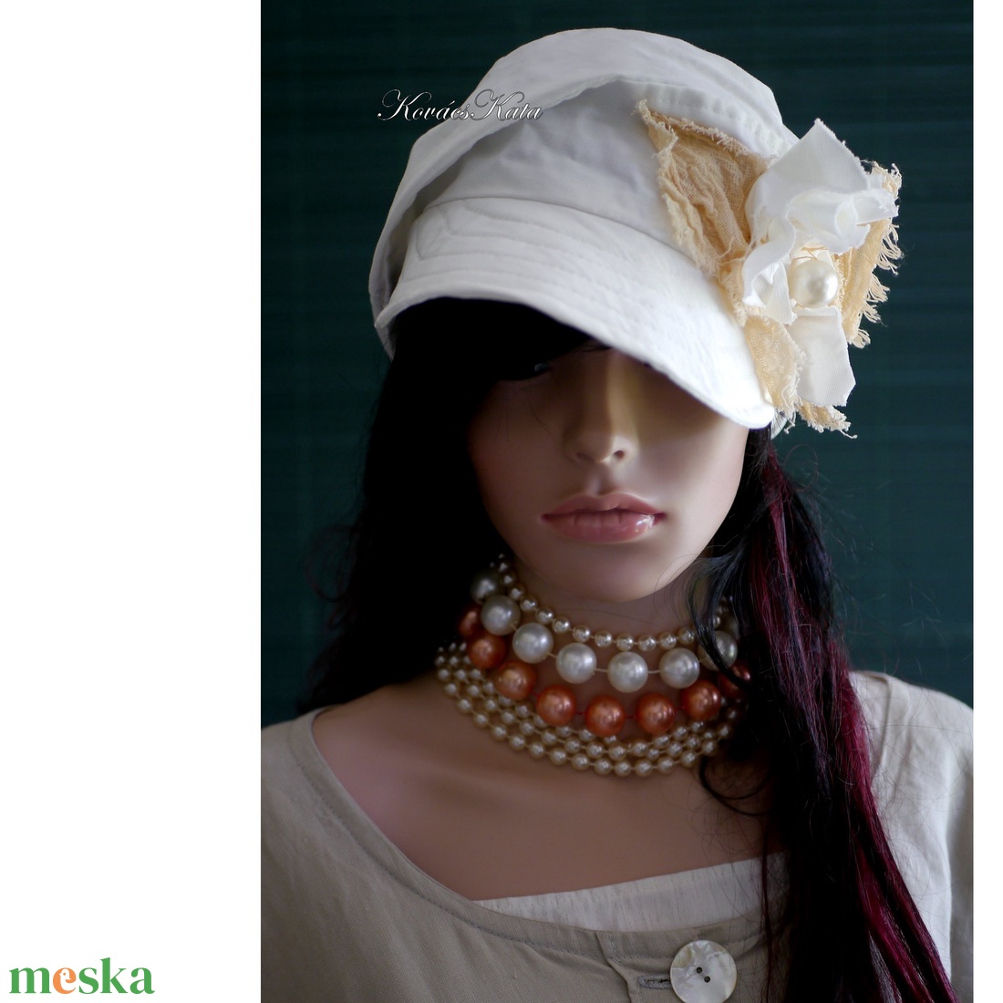 DERBY-SAPI - csini csajos romantikus sapka - ruha & divat - sál, sapka, kendő - sapka - Meska.hu