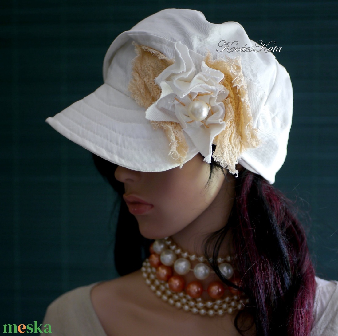 DERBY-SAPI - csini csajos romantikus sapka - ruha & divat - sál, sapka, kendő - sapka - Meska.hu