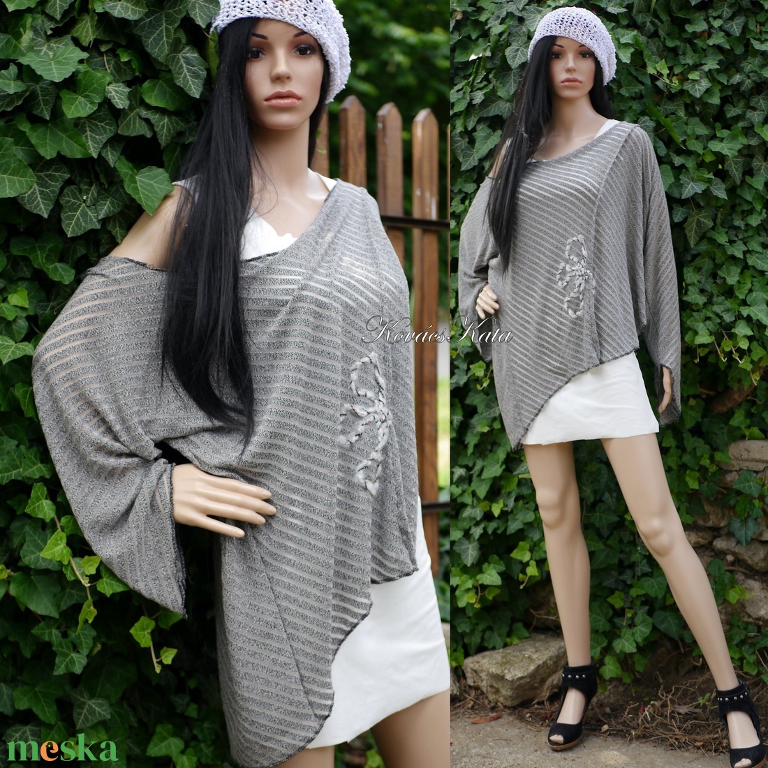 GRUNGE PULCSI - lagenlook tunika  - ruha & divat - női ruha - pulóver - Meska.hu