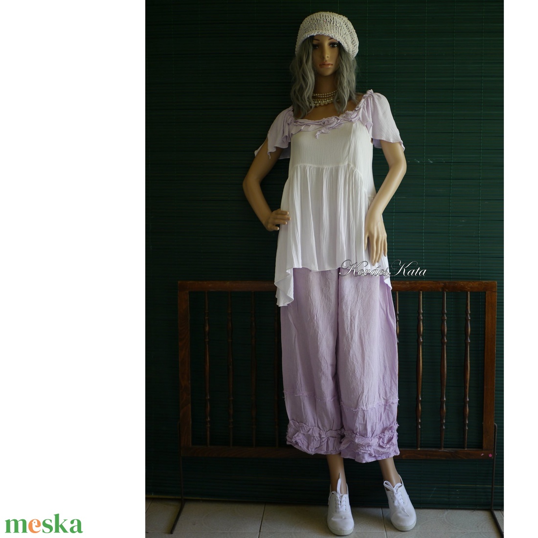 LANA-SZETT - shabby chic babydoll tunika nadrággal - ruha & divat - női ruha - ruha - Meska.hu