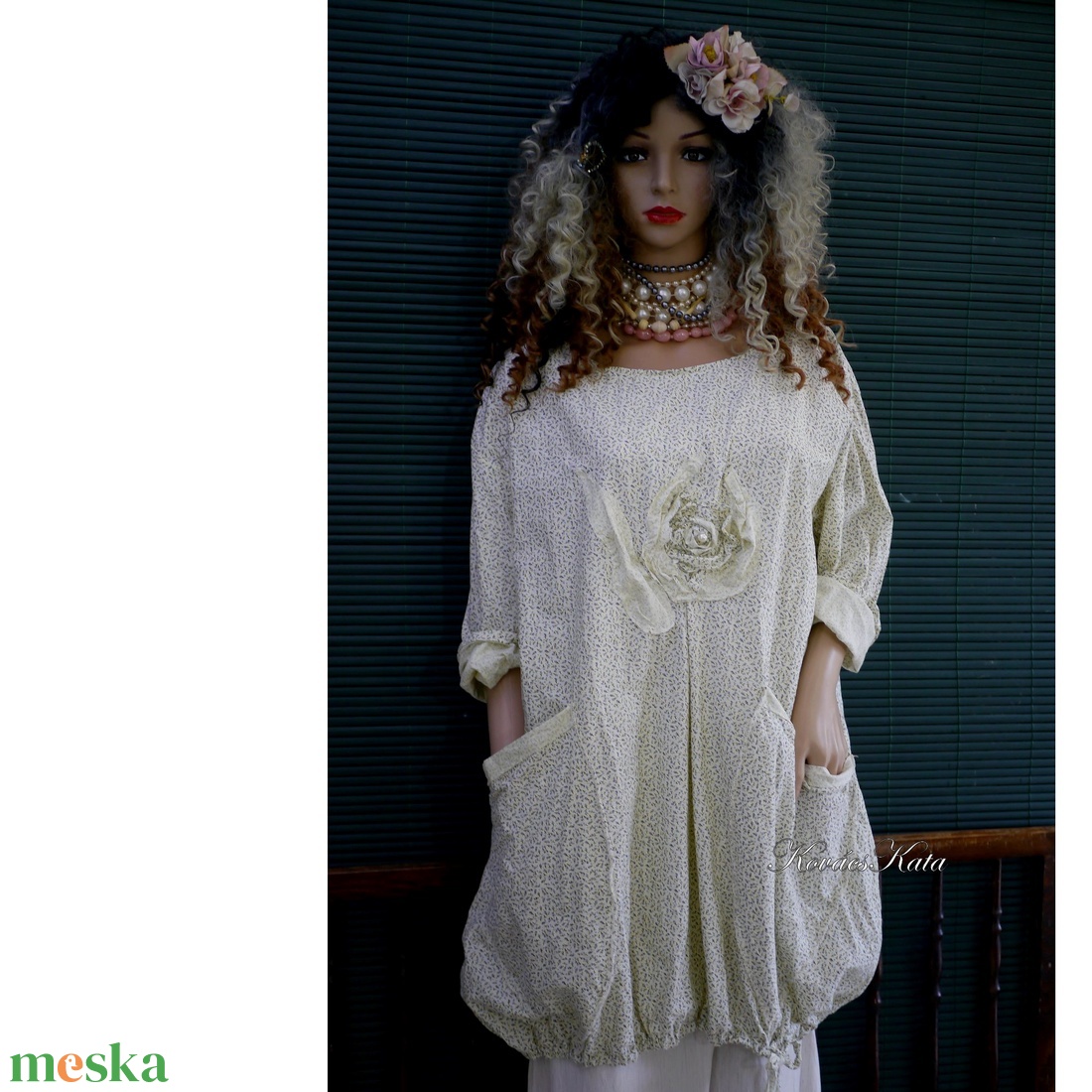 MAILA - artsy design pamutvászon tunika-ruha / kisvirágos - ruha & divat - női ruha - kismamaruha - Meska.hu MAILA - artsy design pamutvászon tunika-ruha / kisvirágos - ruha & divat - női ruha - kismamaruha - Meska.hu
