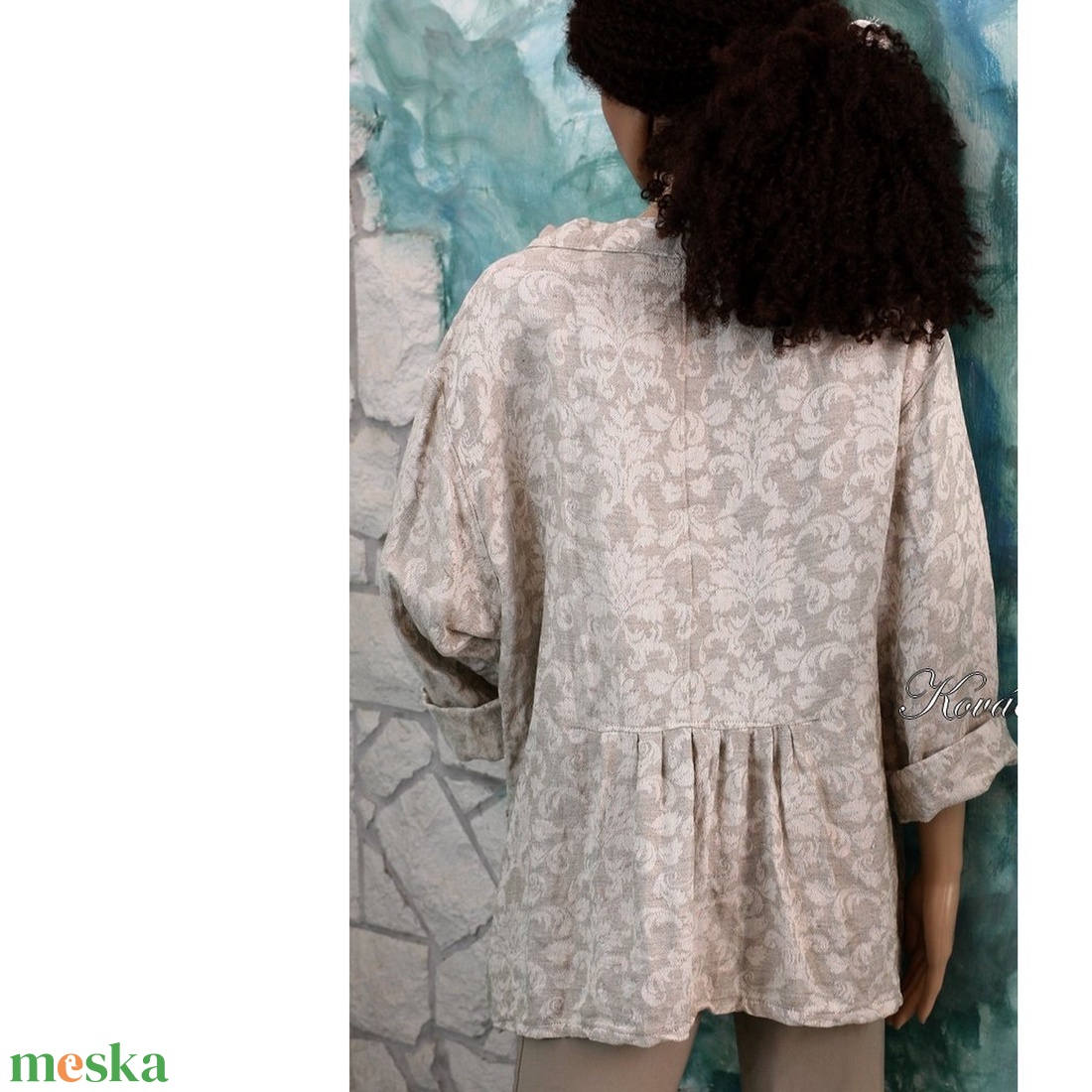 GLÓRIA - barokk-mintás jacquard-len kabátka - ruha & divat - női ruha - kabát - Meska.hu GLÓRIA - barokk-mintás jacquard-len kabátka - ruha & divat - női ruha - kabát - Meska.hu