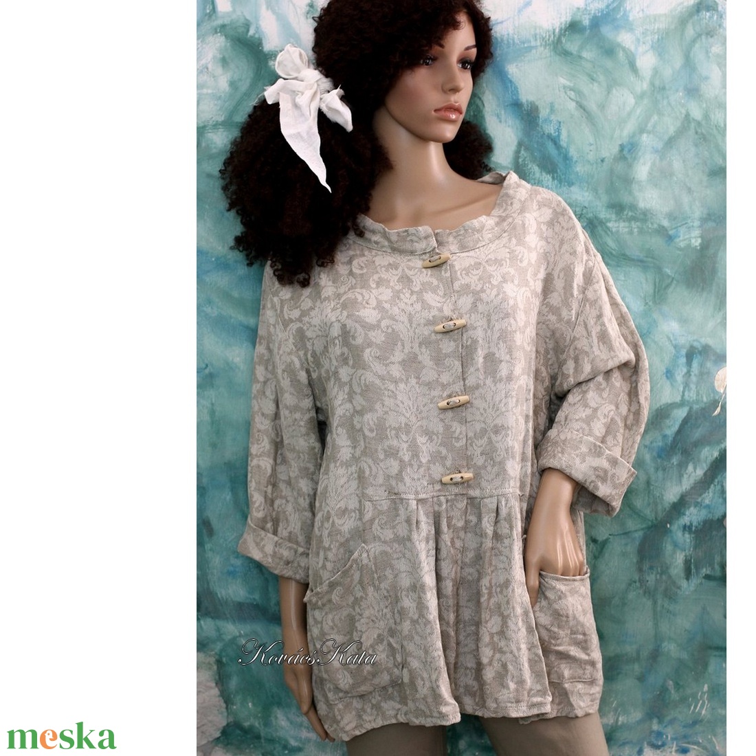GLÓRIA - barokk-mintás jacquard-len kabátka - ruha & divat - női ruha - kabát - Meska.hu GLÓRIA - barokk-mintás jacquard-len kabátka - ruha & divat - női ruha - kabát - Meska.hu