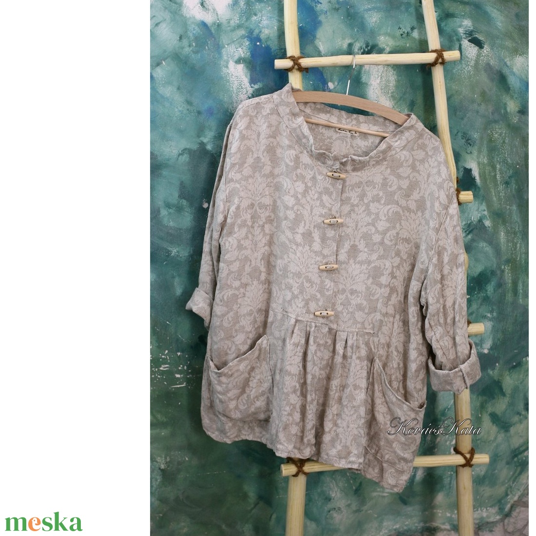 GLÓRIA - barokk-mintás jacquard-len kabátka - ruha & divat - női ruha - kabát - Meska.hu GLÓRIA - barokk-mintás jacquard-len kabátka - ruha & divat - női ruha - kabát - Meska.hu