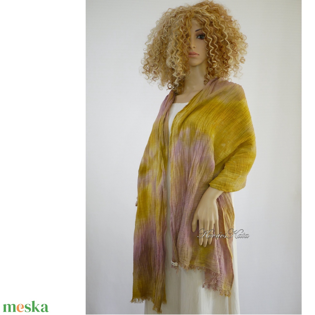 TRIXY-STÓLA / mustár-lila batikolt géz sál - ruha & divat - sál, sapka, kendő - stóla - Meska.hu TRIXY-STÓLA / mustár-lila batikolt géz sál - ruha & divat - sál, sapka, kendő - stóla - Meska.hu