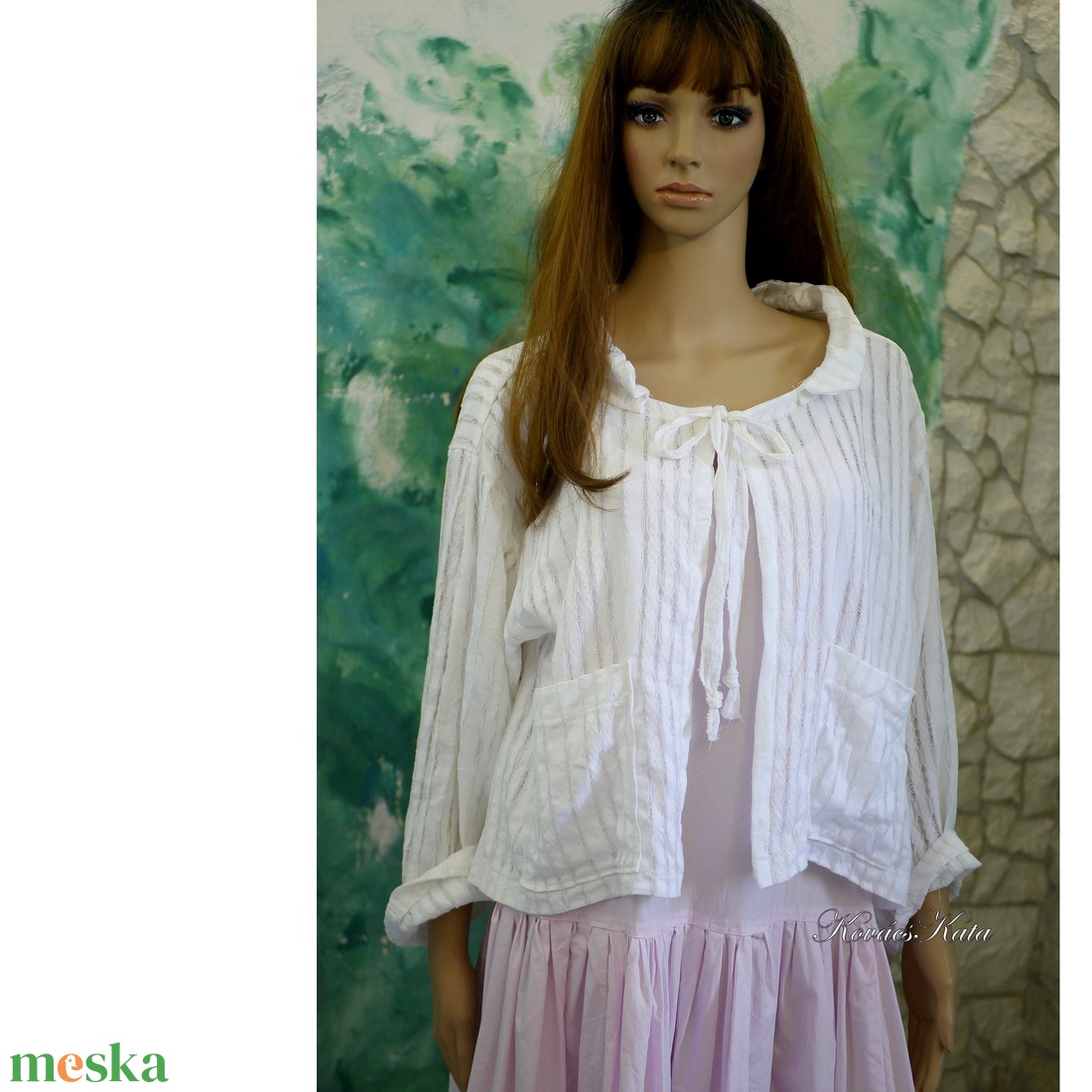 AZSÚROS LÉNA KABÁTKA - lagenlook design blúz - ruha & divat - női ruha - bolero - Meska.hu
