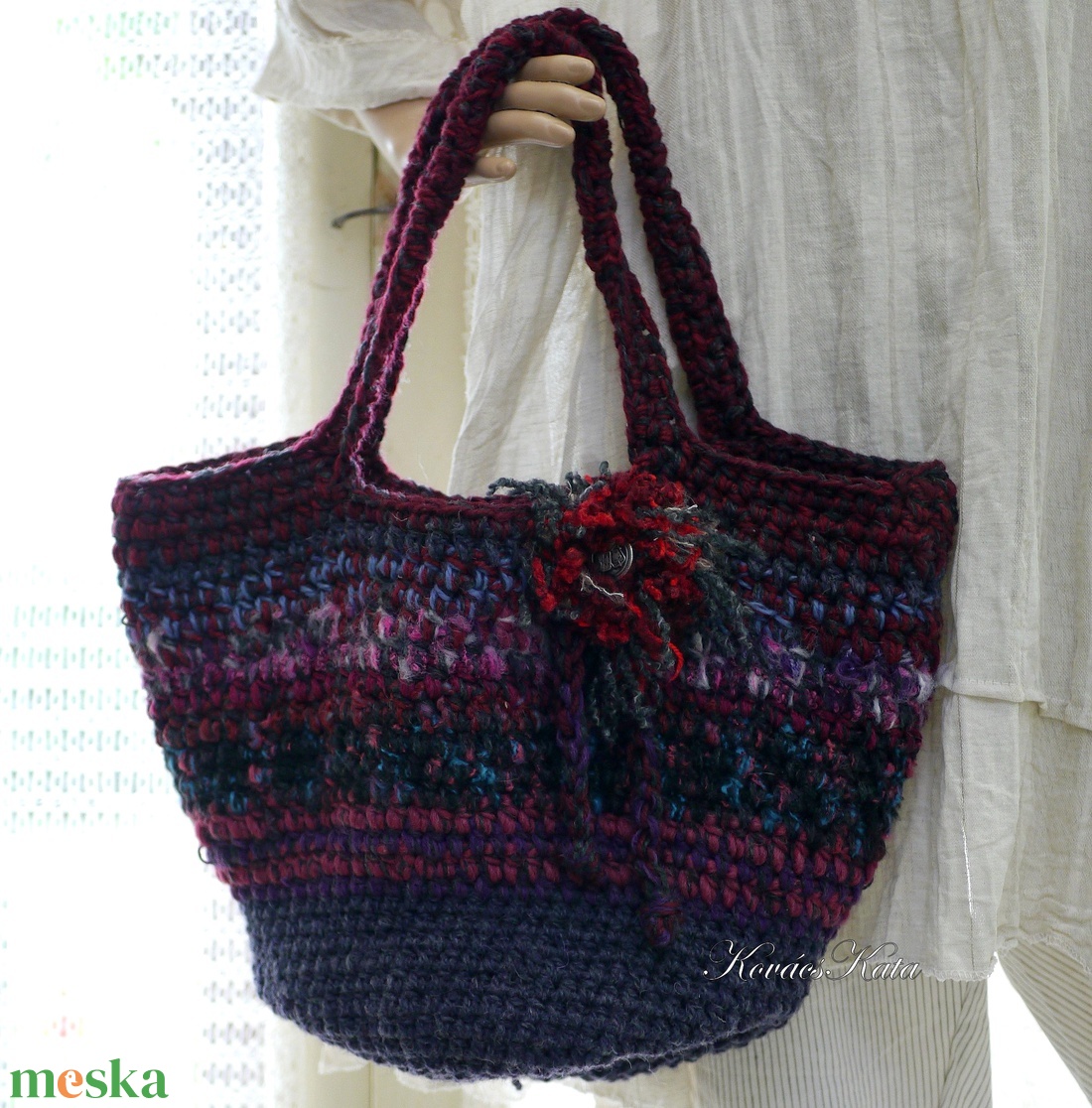 HEXE-BAG / bordó - horgolt kosár táska - táska & tok - kézitáska & válltáska - válltáska - Meska.hu HEXE-BAG / bordó - horgolt kosár táska - táska & tok - kézitáska & válltáska - válltáska - Meska.hu