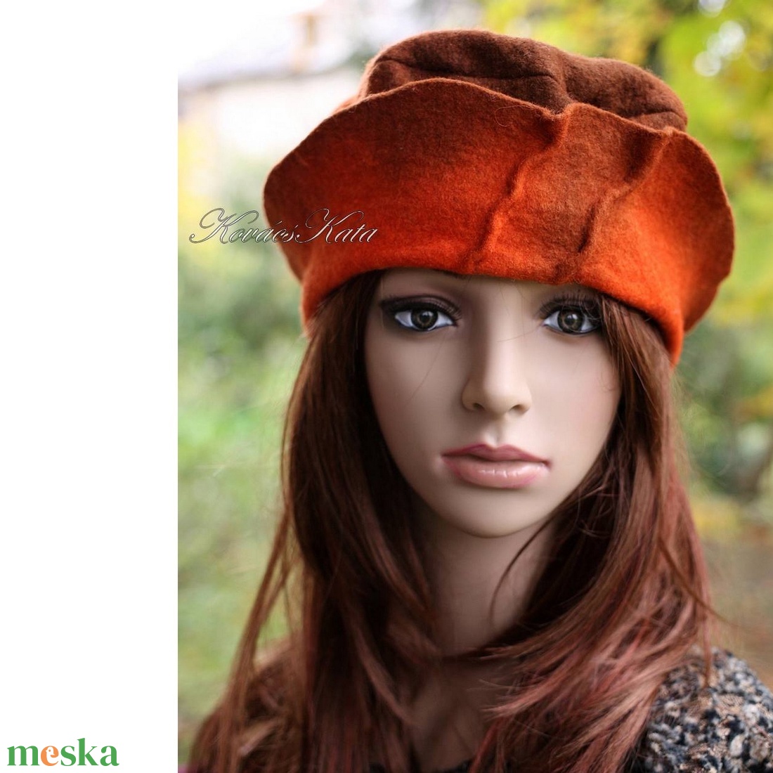 POLLY / narancs design-kalap - ruha & divat - sál, sapka, kendő - kalap - Meska.hu