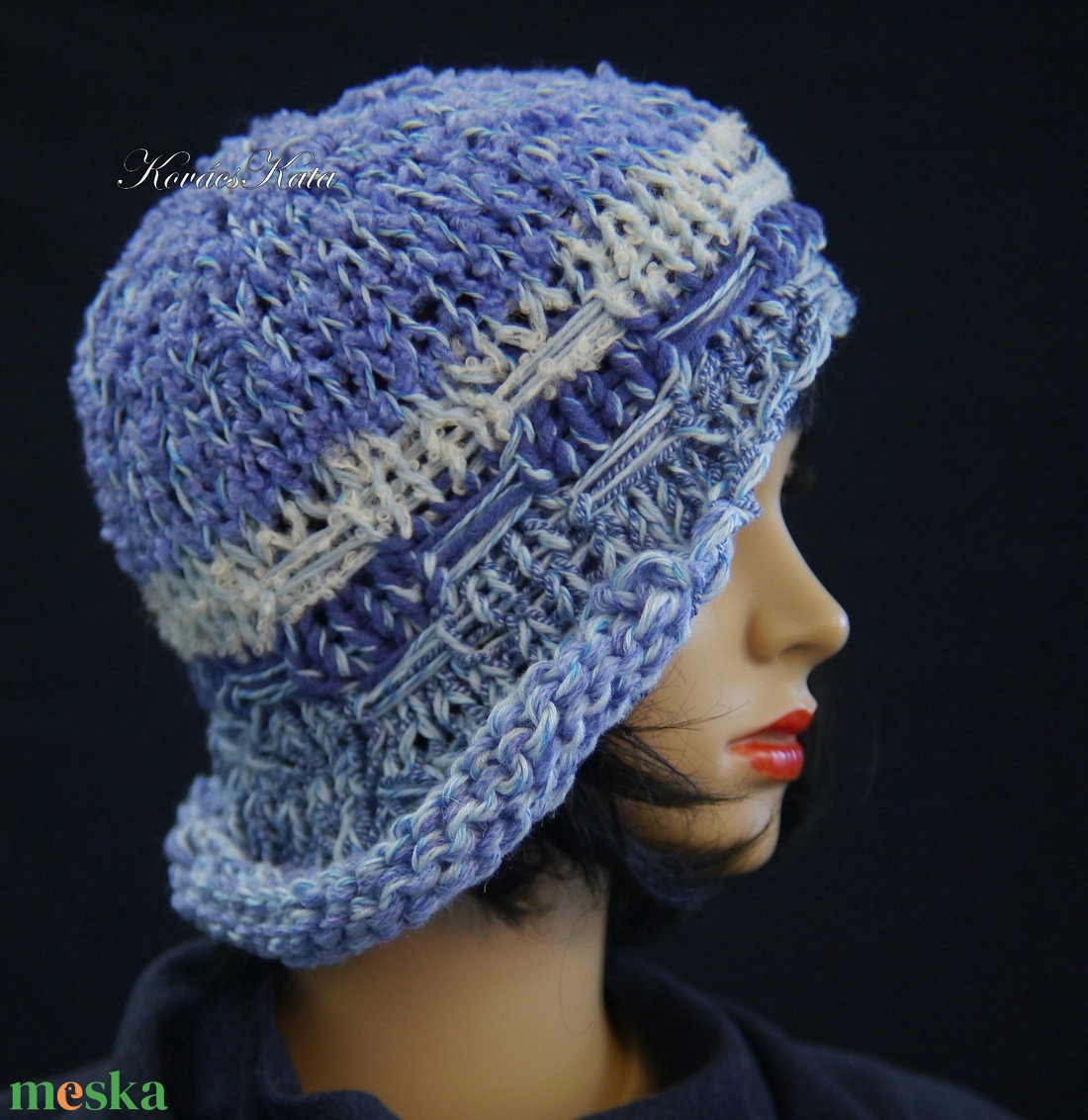 CLOCHE-ART kötött kalap / kékek - ruha & divat - sál, sapka, kendő - sapka - Meska.hu CLOCHE-ART kötött kalap / kékek - ruha & divat - sál, sapka, kendő - sapka - Meska.hu