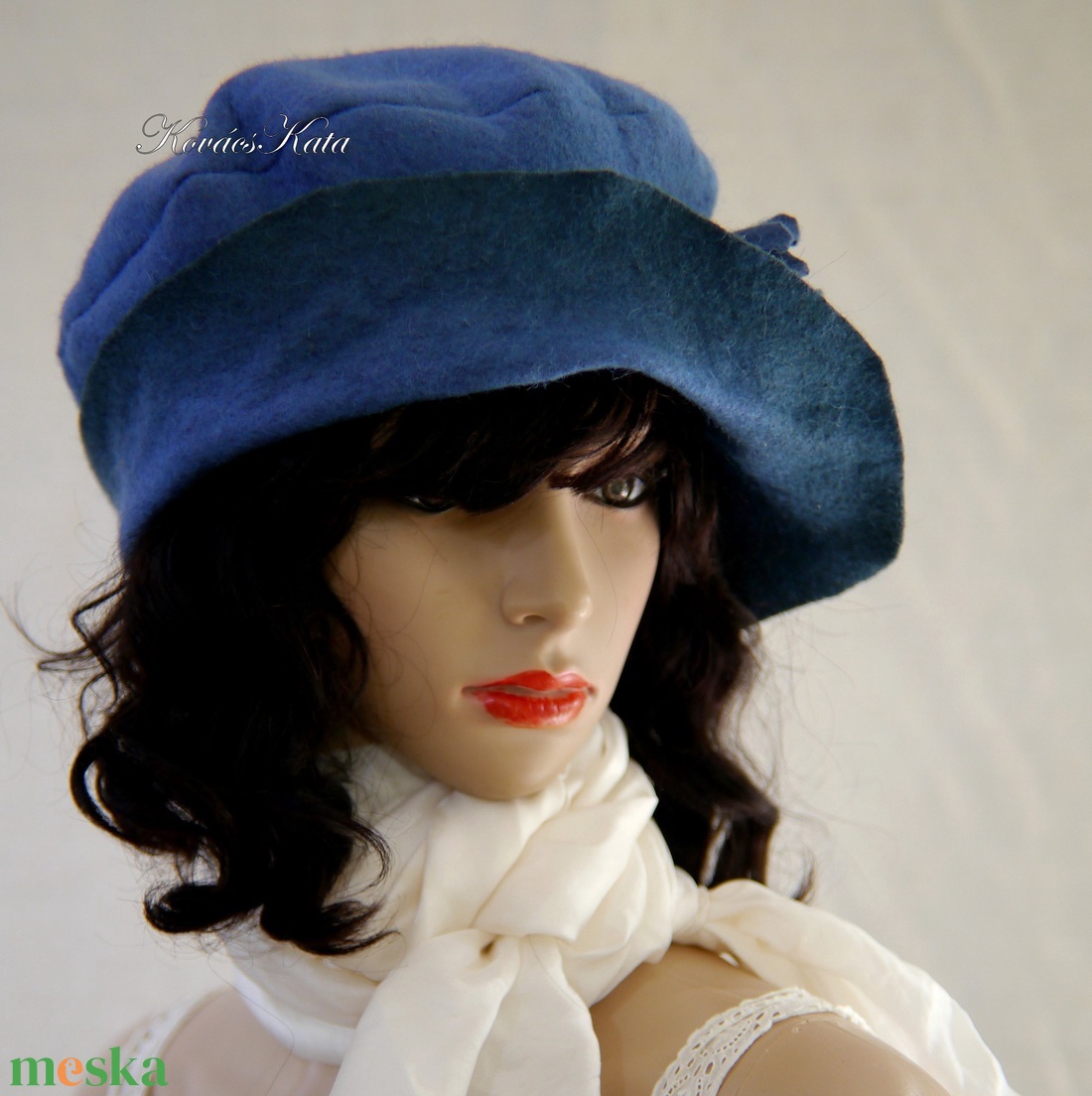 POLLY -  artsy design kalap / kék - ruha & divat - sál, sapka, kendő - kalap - Meska.hu