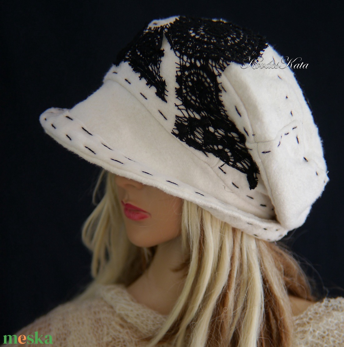 SASKIA  - artsy design-kalap XL - ruha & divat - sál, sapka, kendő - kalap - Meska.hu