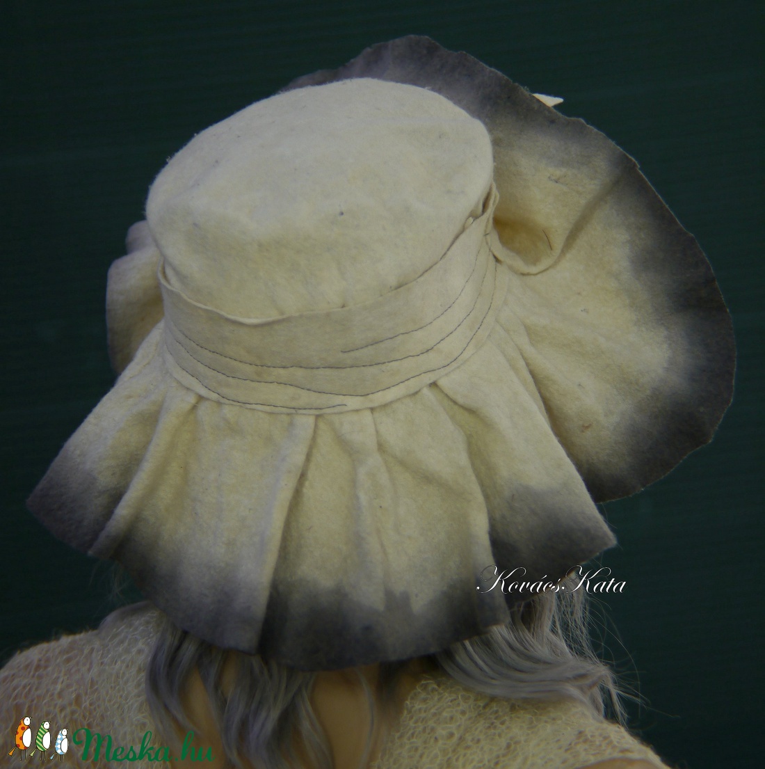 FLOWER - bohém filckalap - romantikus design kalap  - ruha & divat - sál, sapka, kendő - kalap - Meska.hu