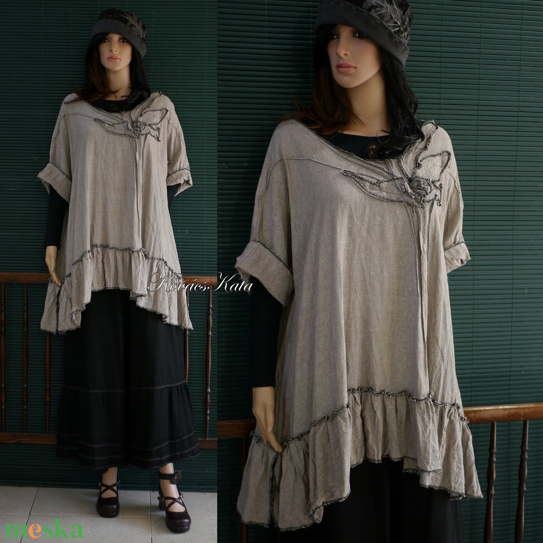 LEVELES artsy lagenlook len tunika - ruha & divat - női ruha - tunika - Meska.hu LEVELES artsy lagenlook len tunika - ruha & divat - női ruha - tunika - Meska.hu